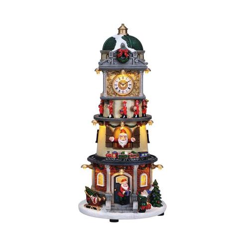 Carole Towne CT LED ANIMATED CLOCK TOWER Animatronic Lighted Musical 