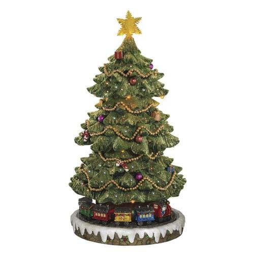 Holiday Living 1-Piece Resin Lighted Musical Pine Tree Christmas ...