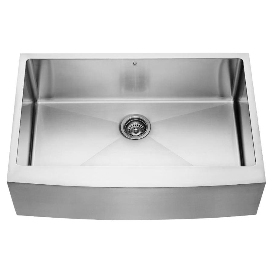 Shop VIGO 33.0-in x 22.25-in Premium Satin Single-Basin-Basin ... - VIGO 33.0-in x 22.25-in Premium Satin Single-Basin-Basin Stainless