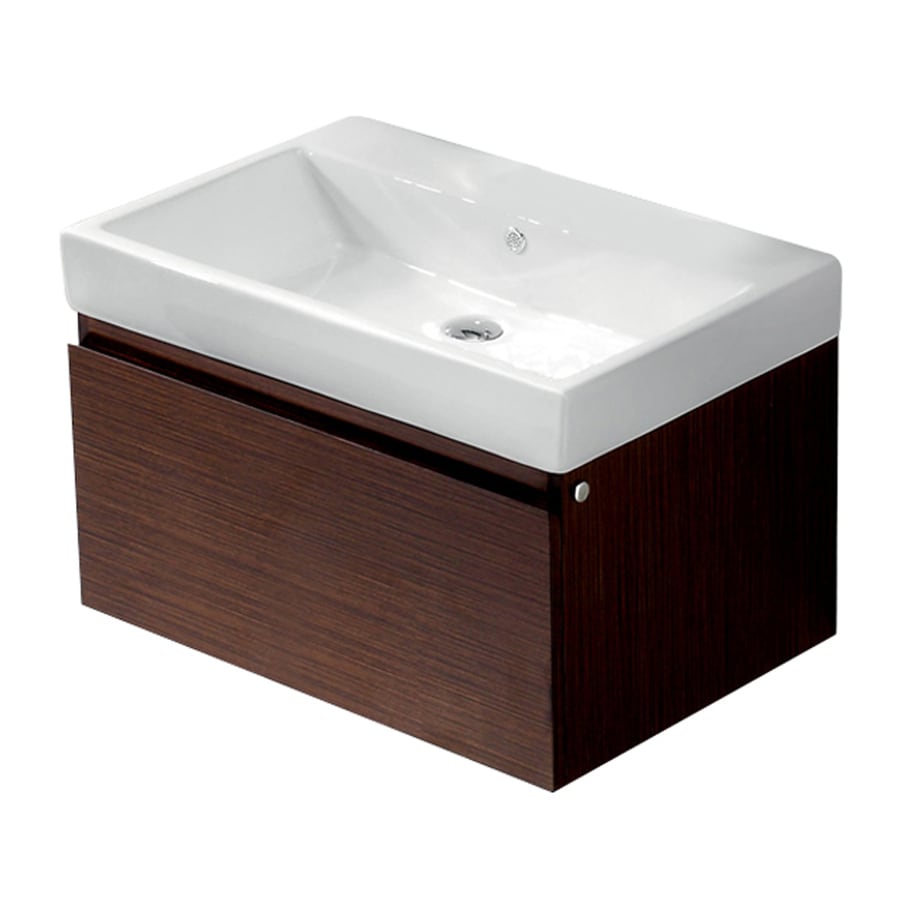 VIGO VG09018118K1 30-in Wenge Single Sink Bathroom Vanity with White Top