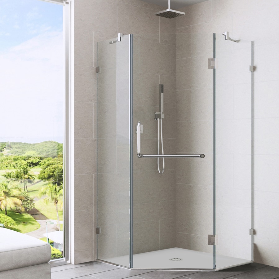 Vigo Piedmont 36 In To Frameless Brushed Nickel Hinged Vigo Piedmont 36 In To Frameless Brushed Nickel Hinged Shower Door
