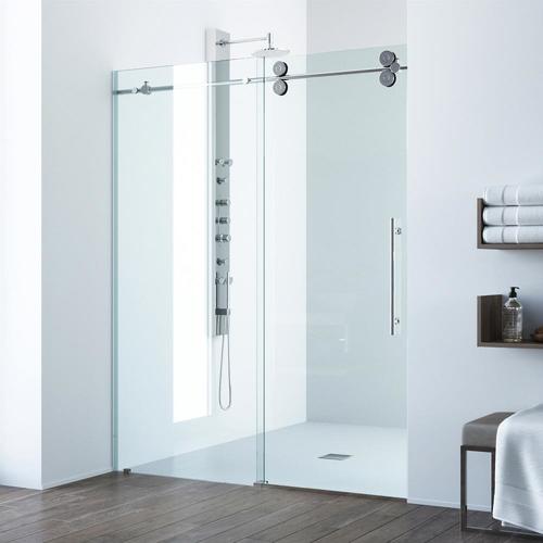 Vigo Elan 44 In To 48 In W Frameless Bypass Sliding Chrome Shower Door At Lowes Com