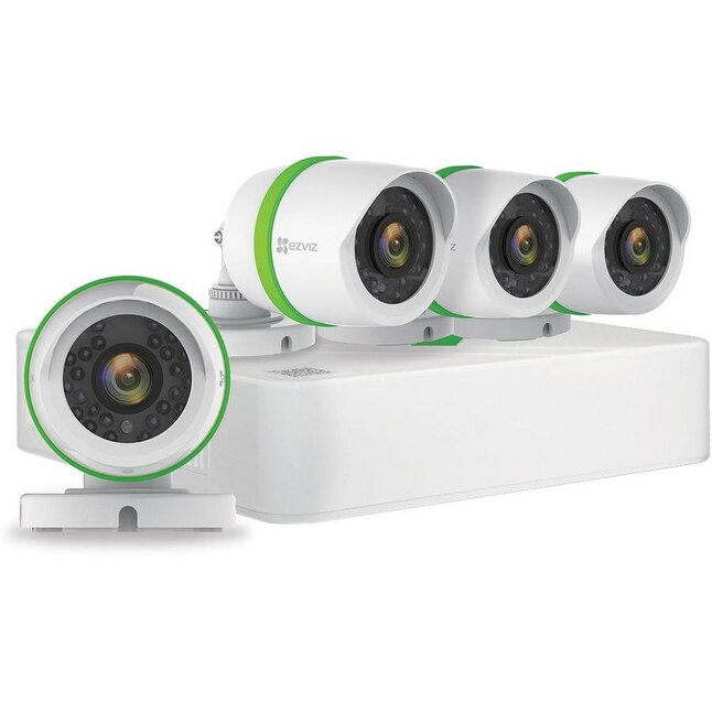EZVIZ Smart Analog Wired Outdoor 4 Security Camera Kit with Night Vision at  Lowes.com