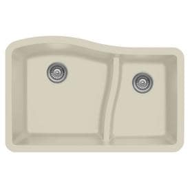 Karran 32-in x 21-in Bisque Double-Basin Undermount Residential Kitchen Sink