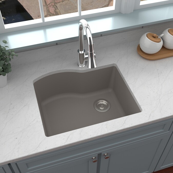 Karran Undermount 24 In X 21 Concrete Single Bowl Kitchen Sink The Sinks Department At Com - Karran Stainless Steel Sinks Reviews Karran Undermount 24 In X 21 Concrete Single Bowl Kitchen Sink The Sinks Department At Com - Karran Stainless Steel Sinks Reviews