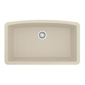 Karran 32.5-in x 19.5-in Bisque Single-Basin Undermount Residential Kitchen Sink