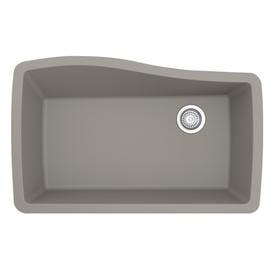 Karran 33.5-in x 21-in Concrete Single-Basin Undermount Residential Kitchen Sink