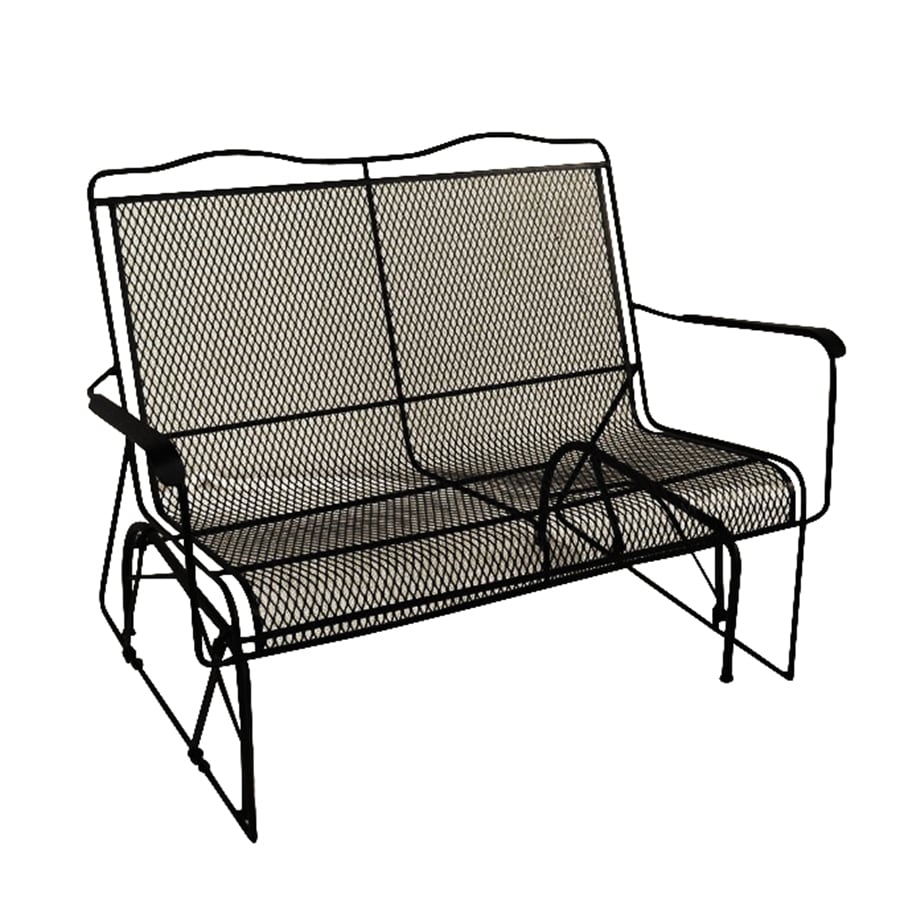 Shop Davenport Black Wrought Iron Mesh Patio Loveseat Glider At and Fantastic Wrought Iron Loveseat – Perfect Image Reference