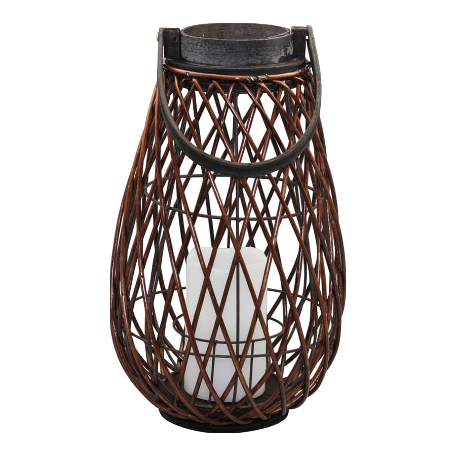 BRN Wicker Lantern W/LED LG at Lowes.com