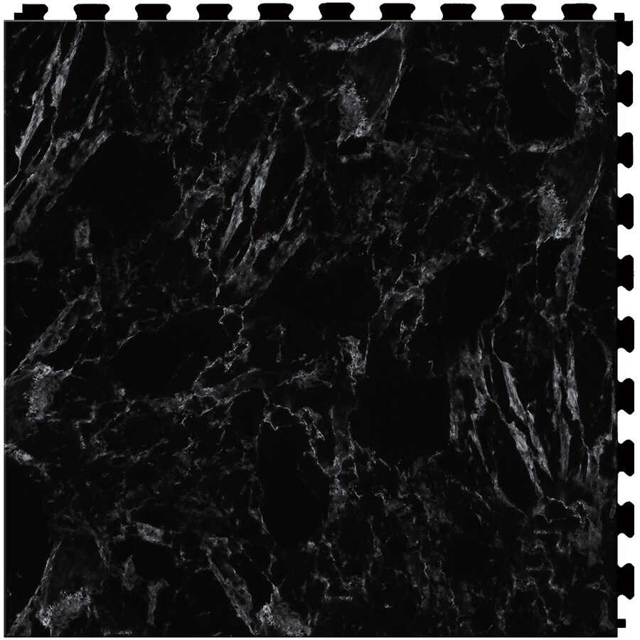 Perfection Floor Tile Gemstone 6 Piece 20 In X 20 In Black Marble
