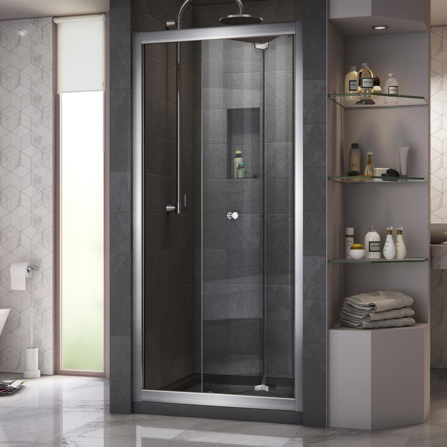 Dreamline Butterfly 34 In To 355 In W Semi Frameless Bifold Chrome Shower Door At