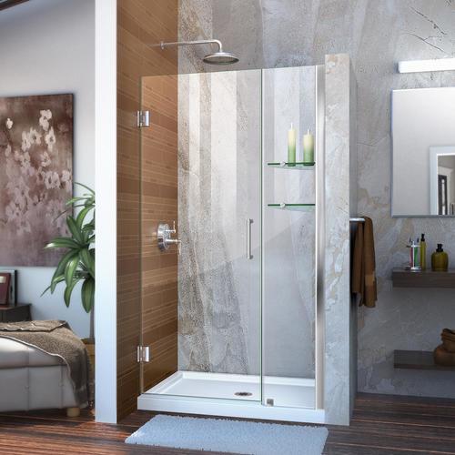 Dreamline Unidoor 40 In To 41 In W Frameless Hinged Chrome Shower