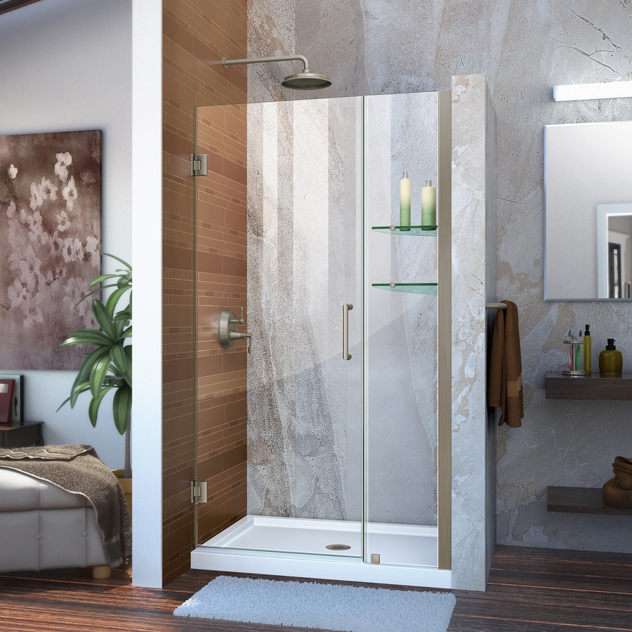 Dreamline Unidoor 40 In To 41 In W Frameless Hinged Brushed Nickel