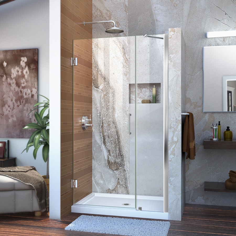 Dreamline Unidoor 38 In To 39 In W Frameless Hinged Chrome Shower