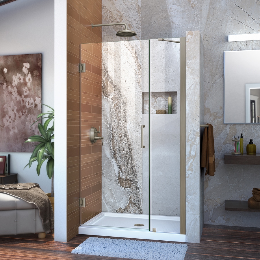 Dreamline Unidoor 38 In To 39 In W Frameless Hinged Brushed Nickel