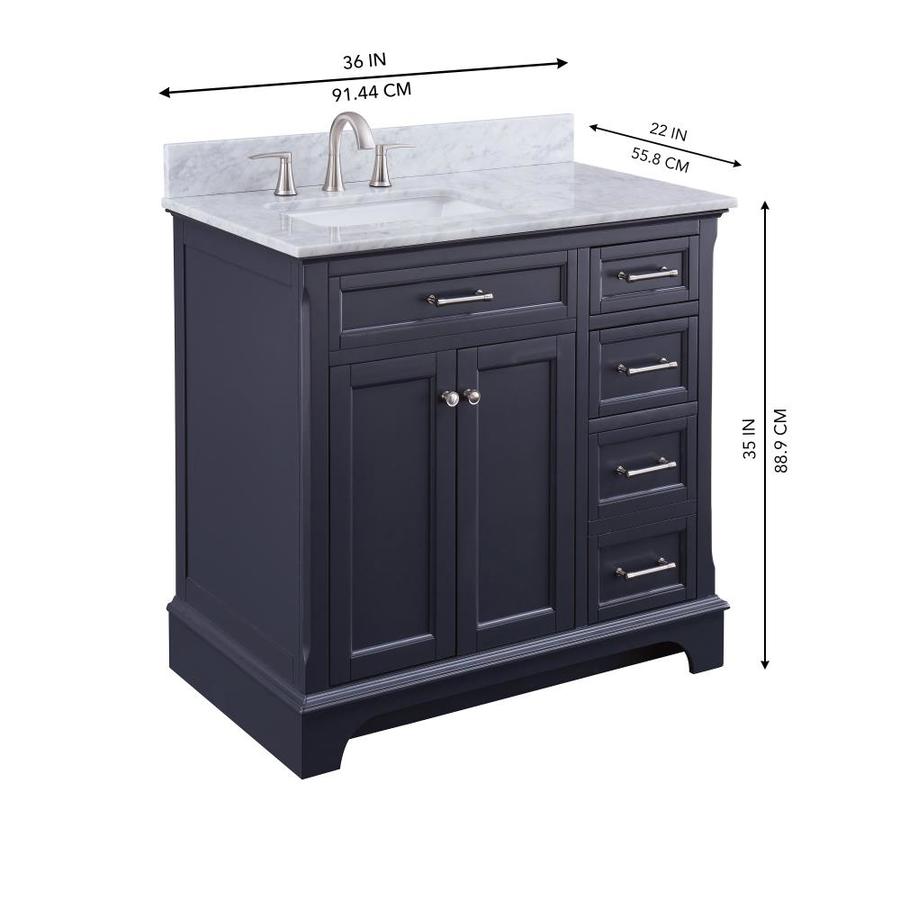 allen + roth Roveland 36-in Gray Undermount Single Sink Bathroom Vanity ...