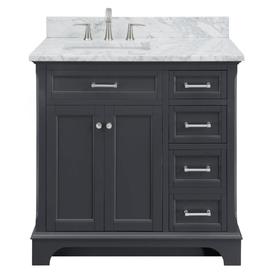 bathroom vanity gray sink dark vanities single carrara natural lowes marble roth allen cabinet cabinets roveland lowe inch