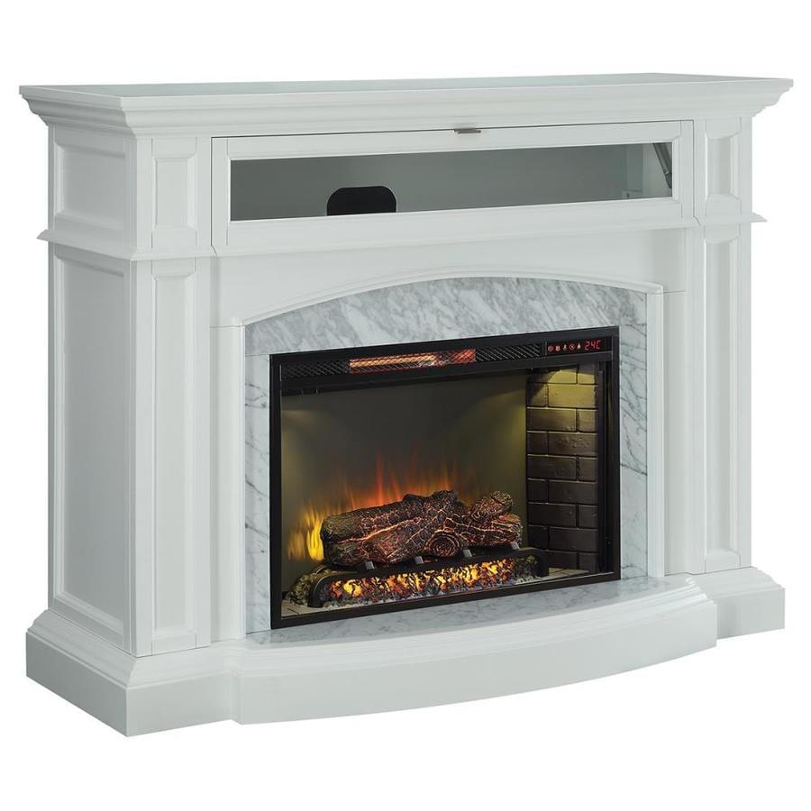 Scott Living 52 5 In W White Infrared Quartz Electric Fireplace At