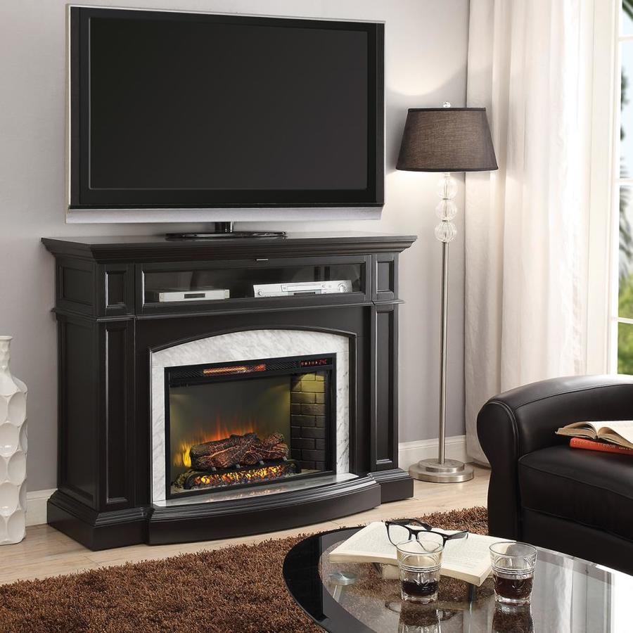 Scott Living 52.5in W Dark Gray Infrared Quartz Electric Fireplace at