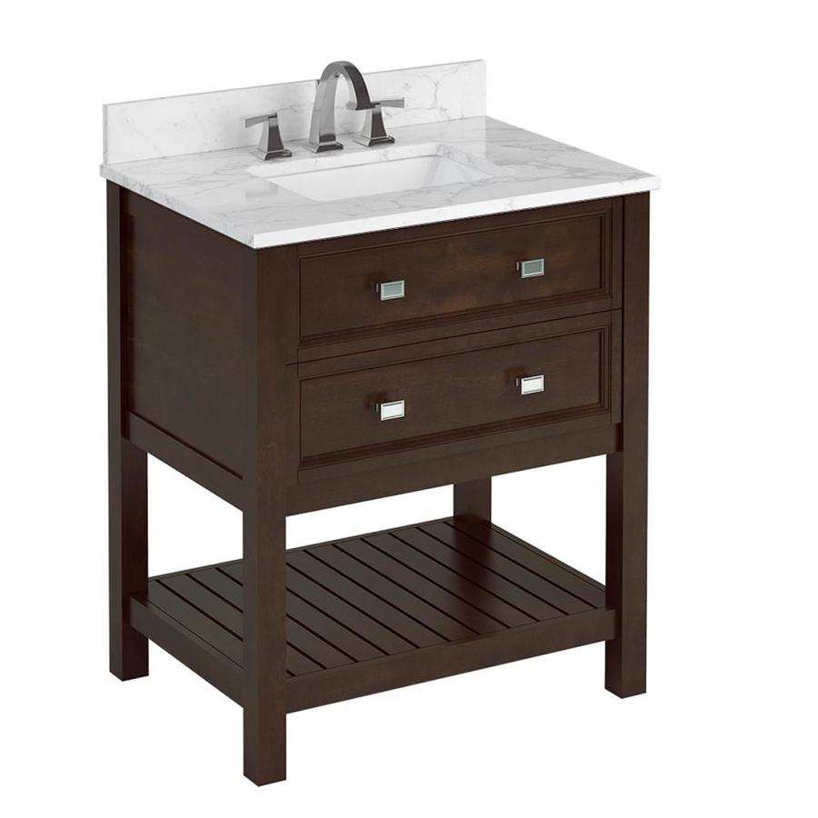 Scott Living Canterbury 30-in Mahogany Single Sink Bathroom Vanity with ...