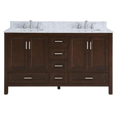 Scott Living Durham 60 In Chocolate Double Sink Bathroom Vanity Chocolate Double Sink Bathroom Vanity