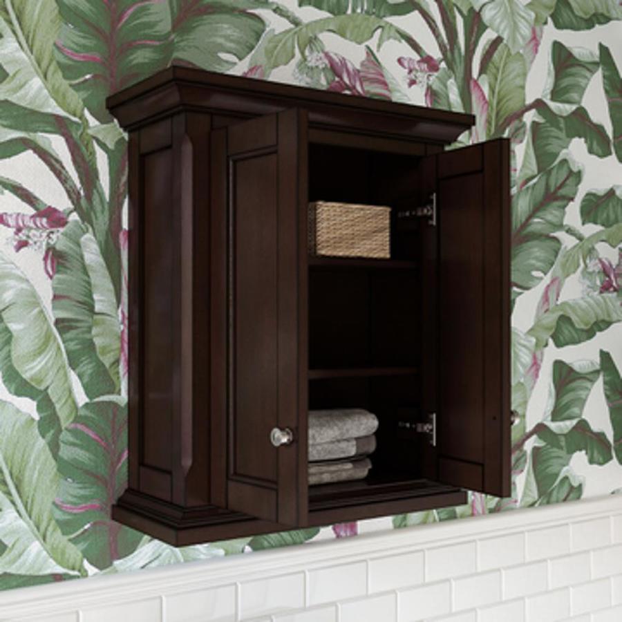 Allen Roth Roveland 24 In W X 28 In H X 10 In D Mahogany Bathroom