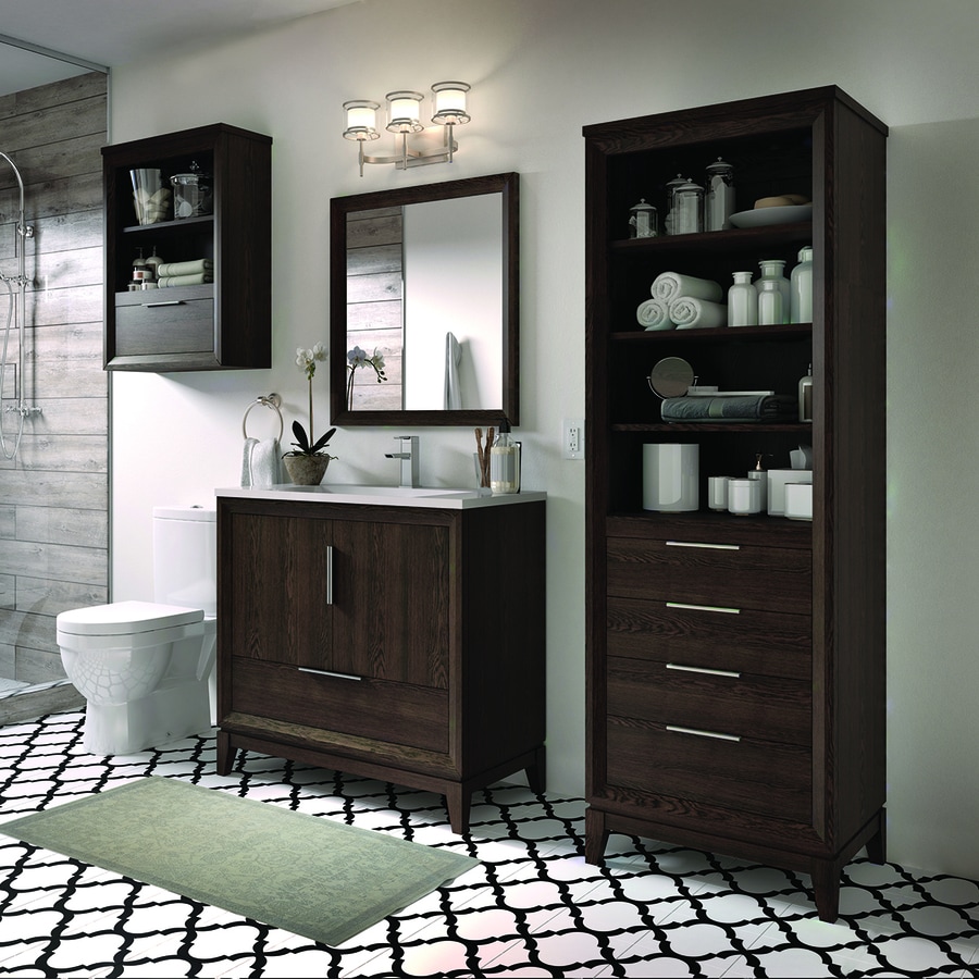 Scott Living Robinson 36 In Coffee Oak Single Sink Bathroom Vanity