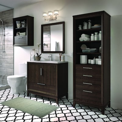 Scott Living Robinson 36 In Coffee Oak Single Sink Bathroom Vanity