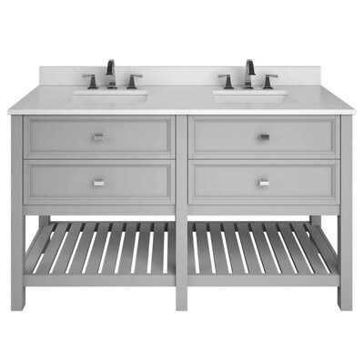 Scott Living Canterbury 60 In Light Gray Double Sink