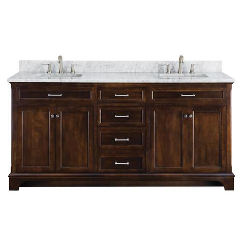 Scott Living Roveland 72in Mahogany Double Sink Bathroom Vanity with