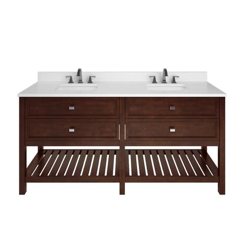 Scott Living Canterbury 72in Mahogany Double Sink Bathroom Vanity with