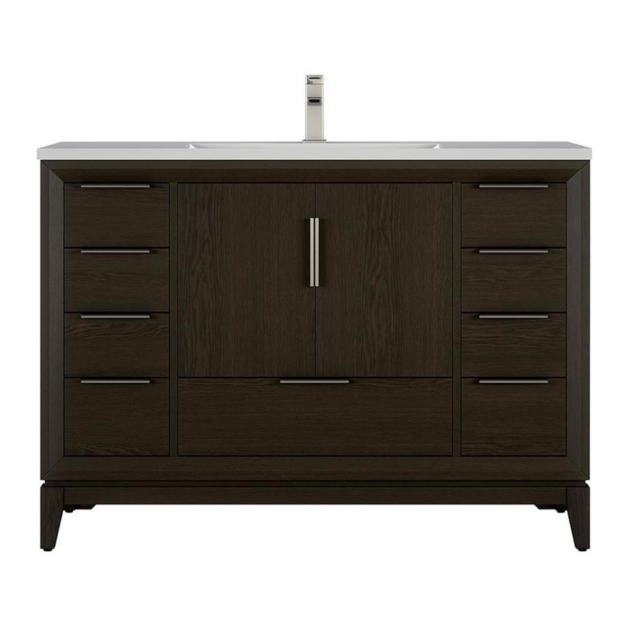 Scott Living Robinson 48 In Coffee Oak Single Sink Bathroom Vanity With 5480