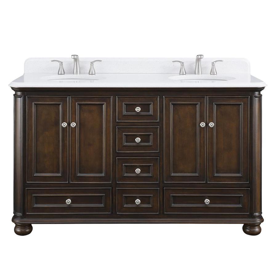 Scott Living Wrightsville 60in Mahogany Double Sink Bathroom Vanity