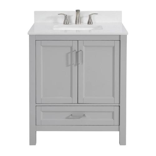 Durham 30in Light Gray Undermount Single Sink Bathroom Vanity with