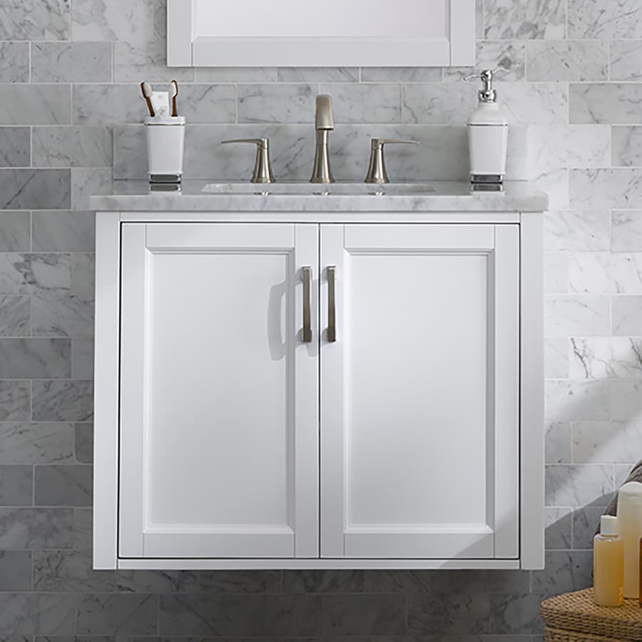 Allen + roth Floating 30-in White Single Sink Bathroom ...