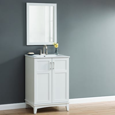 Style Selections 24 In White Oak Single Sink Bathroom Vanity With