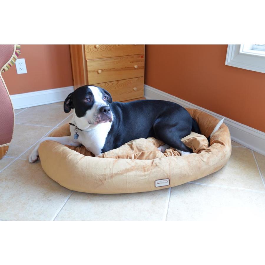 Armarkat Brown Soft Velvet Oval Dog Bed (For Puppy/Small Breed Dog) at