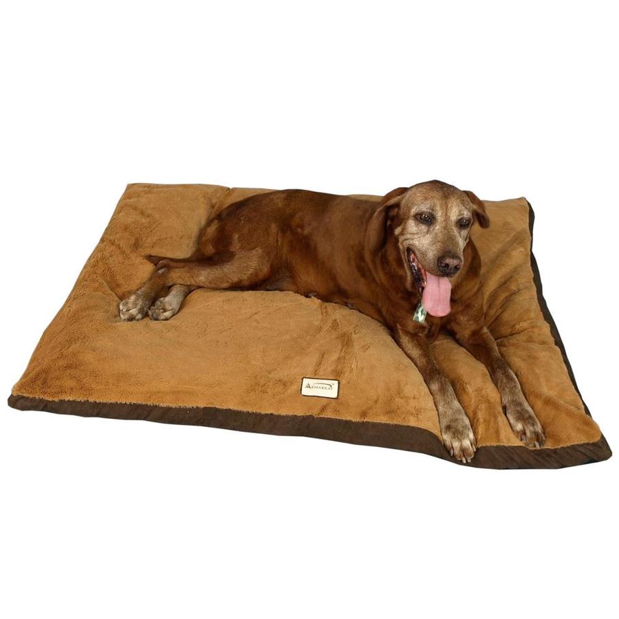 Armarkat Mocha/Brown Faux Suede and Soft Plush Rectangular Dog Bed