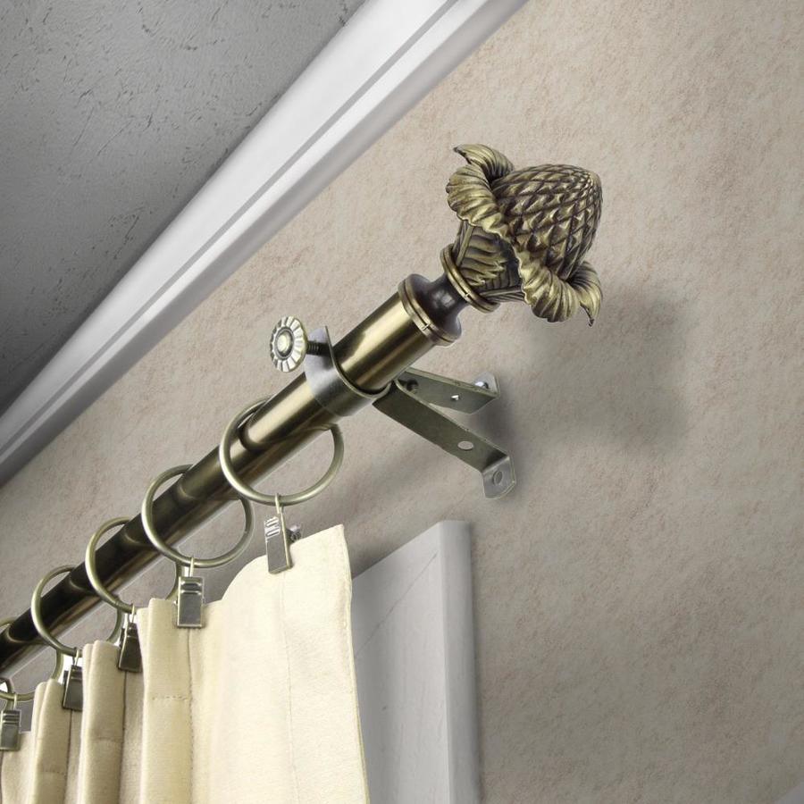 Rod Desyne Modern Bloom 66in To 120in Antique Brass Steel Single