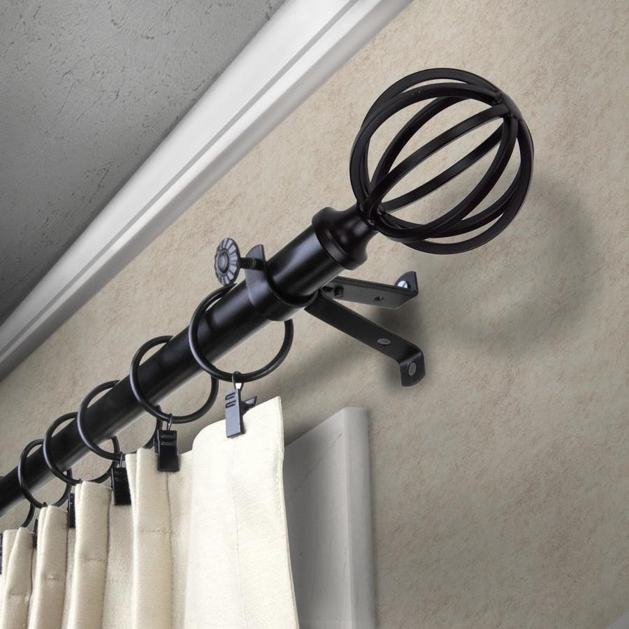 Rod Desyne Modern Cage 66 In To 120 Black Steel Single Curtain Rod Desyne Modern Cage 66 In To 120 Black Steel Single Curtain