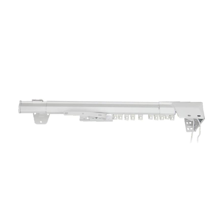 Rod Desyne 66 In To 120 In White Steel Traverse Curtain Rod At