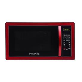 Red Microwaves At Lowes Farberware 1 Cu Ft 1000 Watt Countertop Microwave Metallic Red