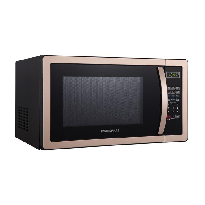 Farberware 1.1-cu ft 1000 Countertop Microwave (Copper/Black) in the