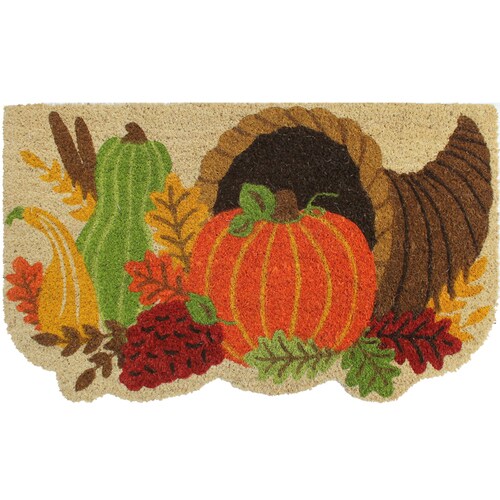 Fall harvest doormats 1-1/2-ft x 2-1/2-ft Rectangular Outdoor Door Mat ...