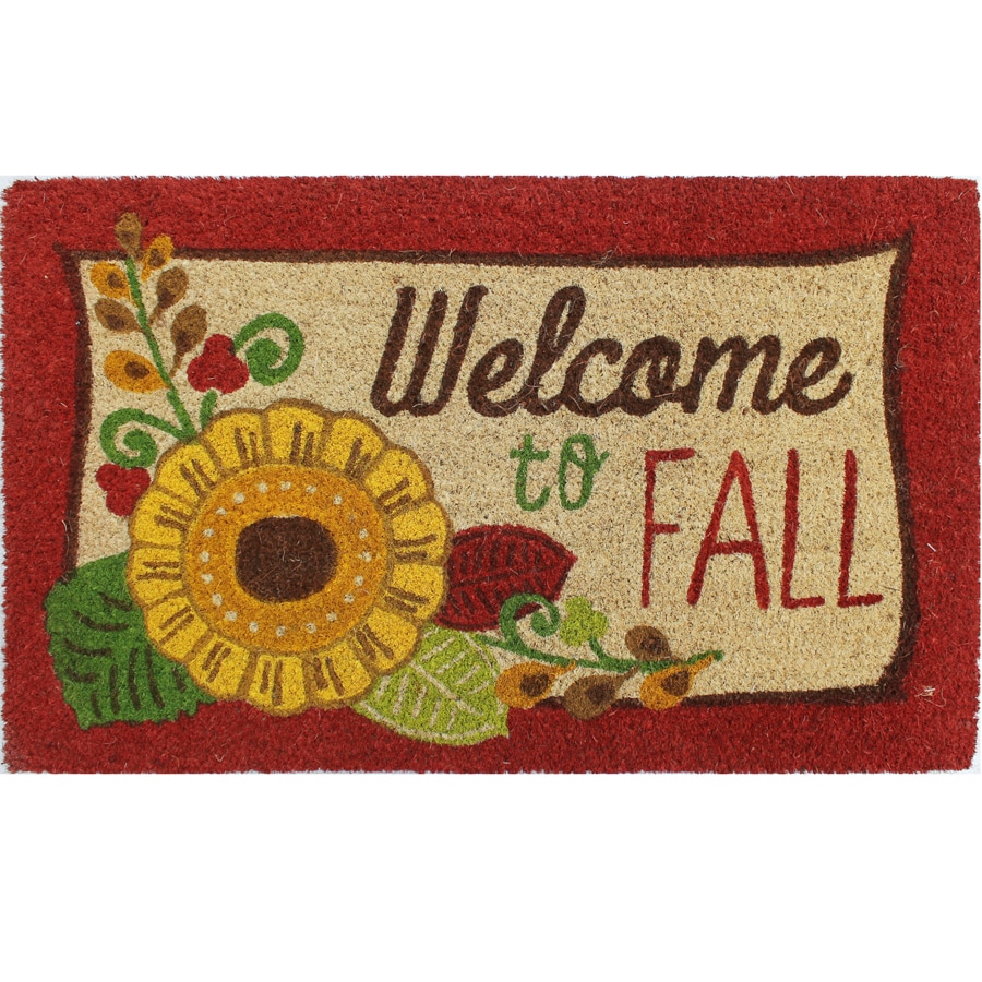 Fall harvest doormats Rectangular Outdoor Door Mat (Common: 1-1/2-ft x ...