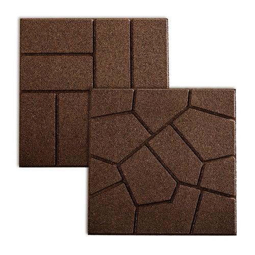 Rubberific Brown Rubber Paver Common 16 In X 16 In Actual 16