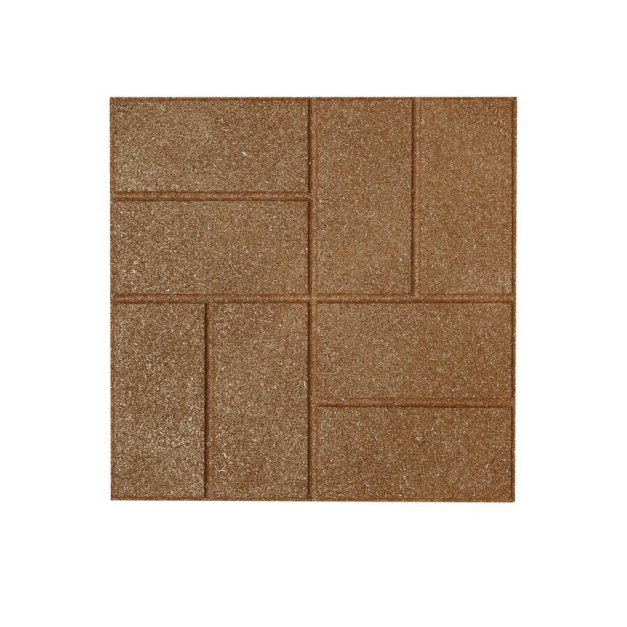 Rubberific Tan Rubber Square Patio Stone Common 16 In X 16 In