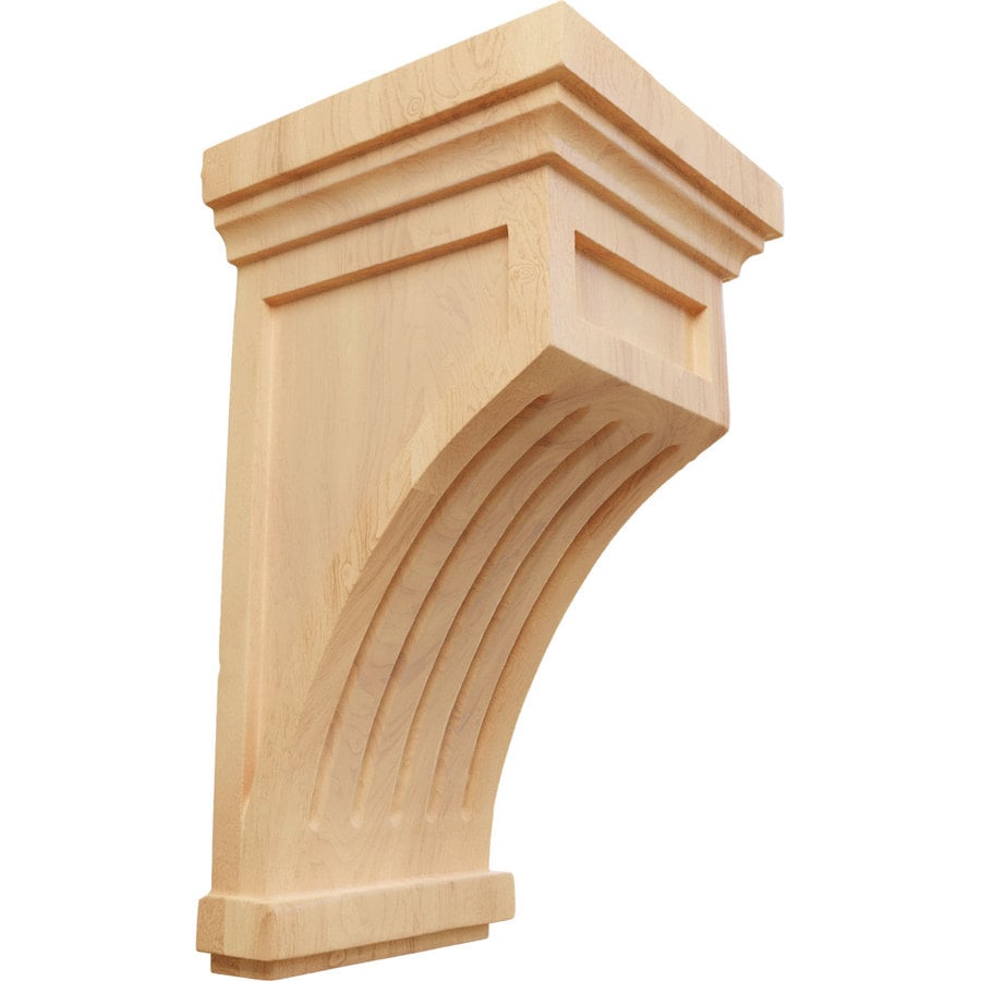 Ekena Millwork Red Oak Fluted Mission 5.5-in x 10-in Red Oak Fluted Mission Red Oak Unfinished Wood Corbel