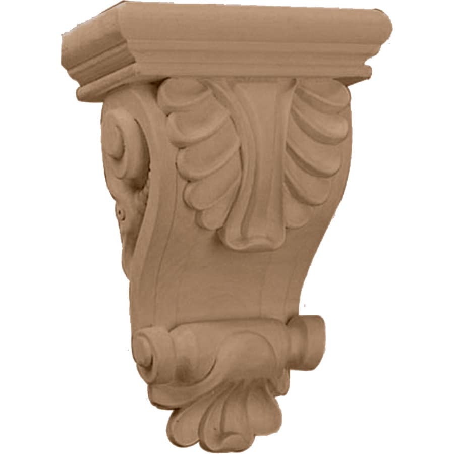 Ekena Millwork Lindenwood Acanthus 6-in x 8.25-in x 3.25-in Lindenwood Acanthus Lindenwood Unfinished Wood Corbel