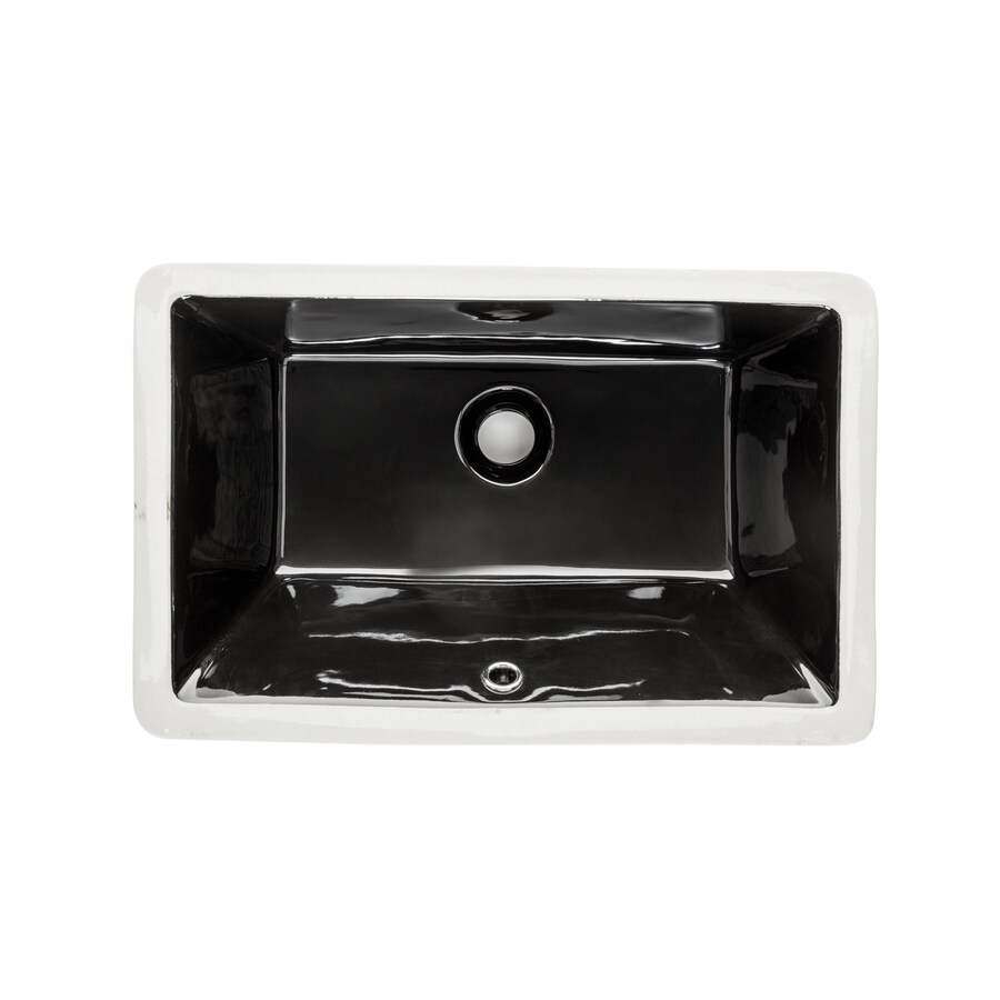 Superior Sinks Black Glazed Porcelain Undermount Rectangular Bathroom   816242020016 